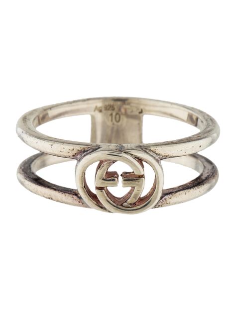 gucci open band ring|gucci interlocking ring silver.